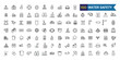 © Rubbble - Water safety training icons set outline vector. Beach assistance. Outline icon collection. Editable stroke.