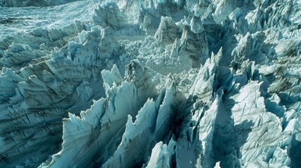 Wall Mural - a majestic glacier with rows upon rows of sharp penitente formations piercing through the surface.