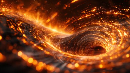 Wall Mural - A network of glowing lines forms a vortex, drawing the viewer's attention inwards.