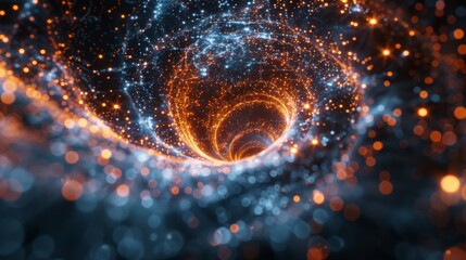 Wall Mural - A network of glowing lines forms a vortex, drawing the viewer's attention inwards.