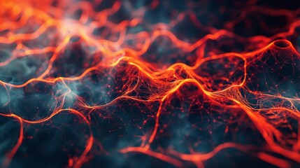 Wall Mural - A network of lines appears to flow and pulsate, resembling a living organism or a heartbeat.