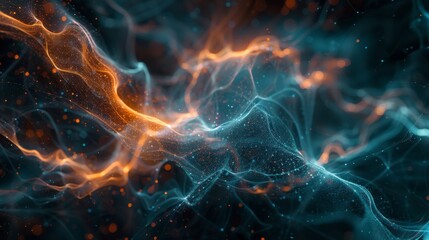 Wall Mural - A network of lines appears to flow and pulsate, resembling a living organism or a heartbeat.