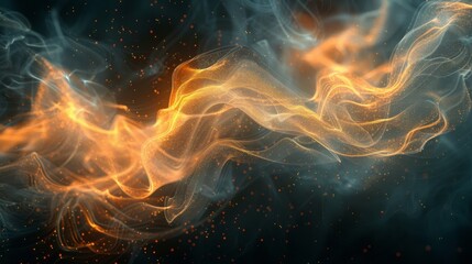 Wall Mural - A network of lines swirls and dances, resembling smoke rising from a fire, symbolizing the dynamic nature of connections.