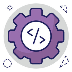 conceptual flat design icon of coding