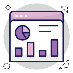 A trendy design icon of web statistics 