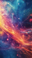 Wall Mural - Colorful, abstract of flames and smoke with blue background
