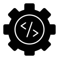 Conceptual flat design icon of coding 