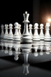 © photo for everything - chess pieces element is on the chalkboard. chess board game concept of business ideas and competition and strategy plan success meaning