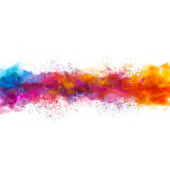 Canvas Print - White background with colored smoke