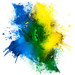 Wall Mural - White background with colored smoke