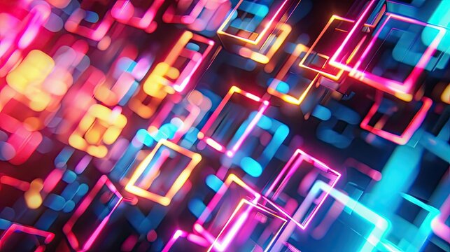 abstract background of fun neon lights for a reggaeton game card 