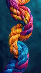 Wall Mural - Colorful rope is twisted and knotted together