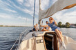 © luengo_ua - Vacation and luxury travel. Family on the yacht deck. Sailing the river.