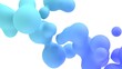 © Ricardo - fluid metaball blue satisfying 3d illustration background, abstract motion graphics. can be used to represent concept of soft, bubbles or creative template