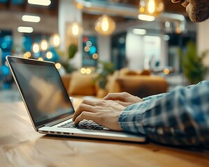 Poster - Employee engaged in development project in well-lit office