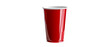 © Pornarun - Red plastic cup isolated on black background.