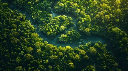 Wall Mural - A dense forest img