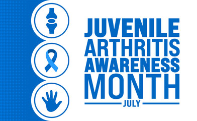 Wall Mural - July is Juvenile Arthritis Awareness Month background template. Holiday concept. use to background, banner, placard, card, and poster design template with text inscription and standard color. vector