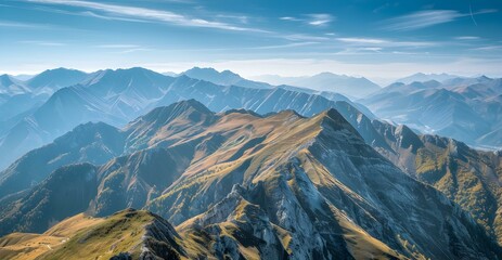 Wall Mural - Mountain range with dramatic peaks img