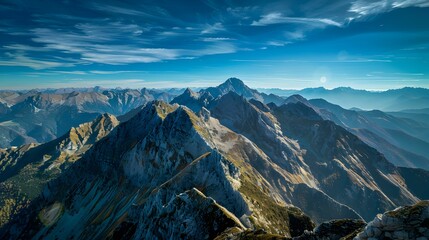 Wall Mural - Mountain range with dramatic peaks picture