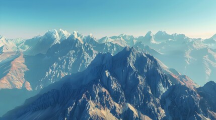 Wall Mural - Mountain range with dramatic peaks