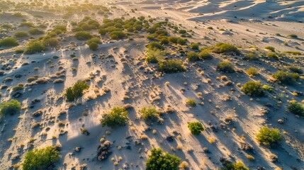 Wall Mural - Desert landscape with sand dunes sparse img