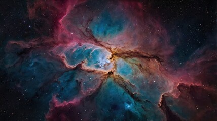 Wall Mural - abstract image of a colorful nebula The colors are vibrant and saturated