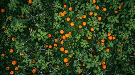 pumpkin patch with vibrant orange image