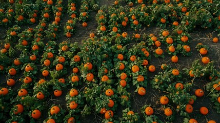 pumpkin patch with vibrant orange picture