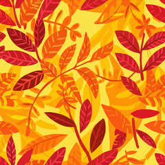 Canvas Print - Autumn Leaves Pattern