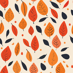 Poster - Autumn Leaves Pattern