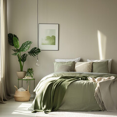 Wall Mural - interior of a bedroom with bed