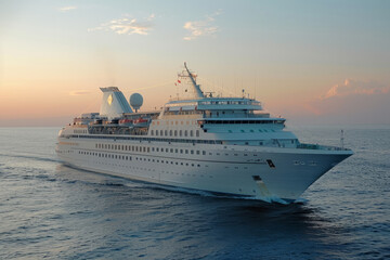 Wall Mural - Luxury cruise ship, liner at sea