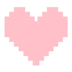 Poster - pixel art heart shape emoticon icon, retro pixel love icon button