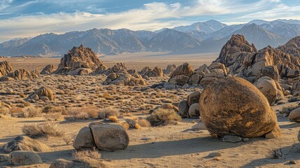 Wall Mural - this desolate landscape is made up of boulders of all shapes and sizes some smooth and round others 