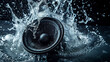 © Moribuz Studio - Loudspeaker splash down in water