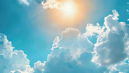 Wall Mural - sky is blue with few clouds and sun is shining brightly