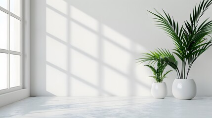 indoor plant minimalist office interior design white background