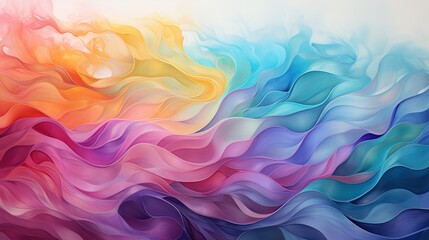 Wall Mural - vibrant wavy art with pride flag colors exudes an energetic, fluid feel in its dynamic patterns