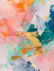Wall Mural - Vibrant Watercolor Background for Fashion or Beauty Design Generative AI