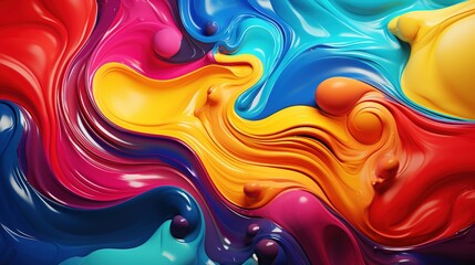 Wall Mural - abstract fluid background with vibrant swirling colors and glitter