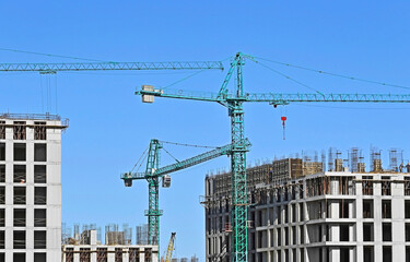 Wall Mural - Construction site with crane