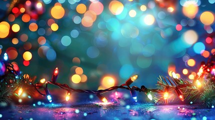 Wall Mural - background with festive lights for christmas and new year celebrations
