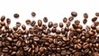 © PLATİNUM - Close Up of Roasted Coffee Beans Scattered on White Background