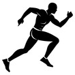 © Chayon Sarker - Running man vector silhouette on white background