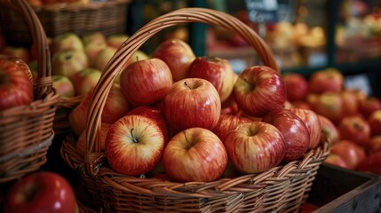 Canvas Print - Apple basket with a mix of sweet and sour flavors found in a market in Basque Country