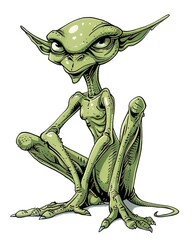 Canvas Print - green alien