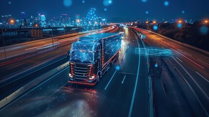 Wall Mural - Big data analytics driving decision-making in logistics and transportation.