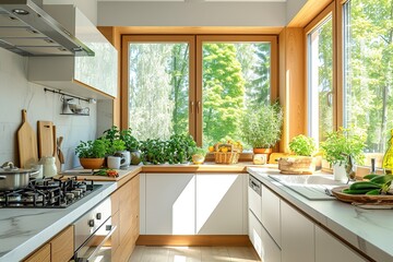 Wall Mural - interior with kitchen