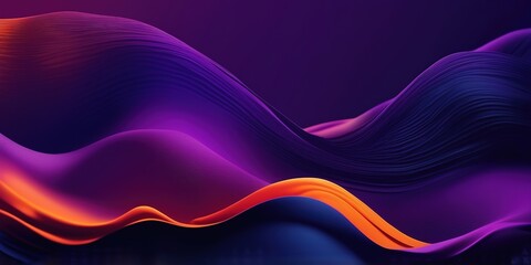 Wall Mural - Purple orange black dark blue grainy gradient waves background